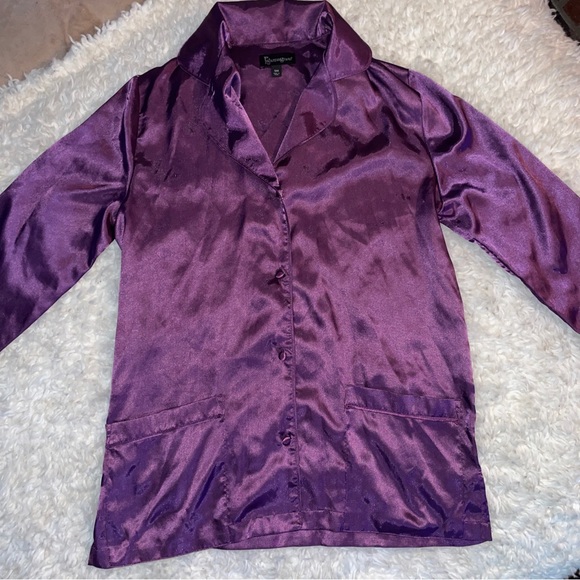 Pajamagram Satin Pajama Set Purple Ultra Soft sz Small - Picture 10 of 15